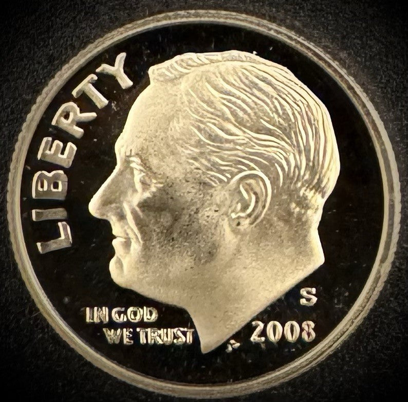 2008-S GEM PROOF Roosevelt Dime 10C Clad DEEP CAMEO Coin0