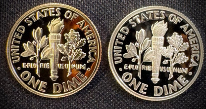 2019-S 99.9% SILVER And Clad PROOF Roosevelt Dime 10C .999 Fine Lot Of 2 Coins1