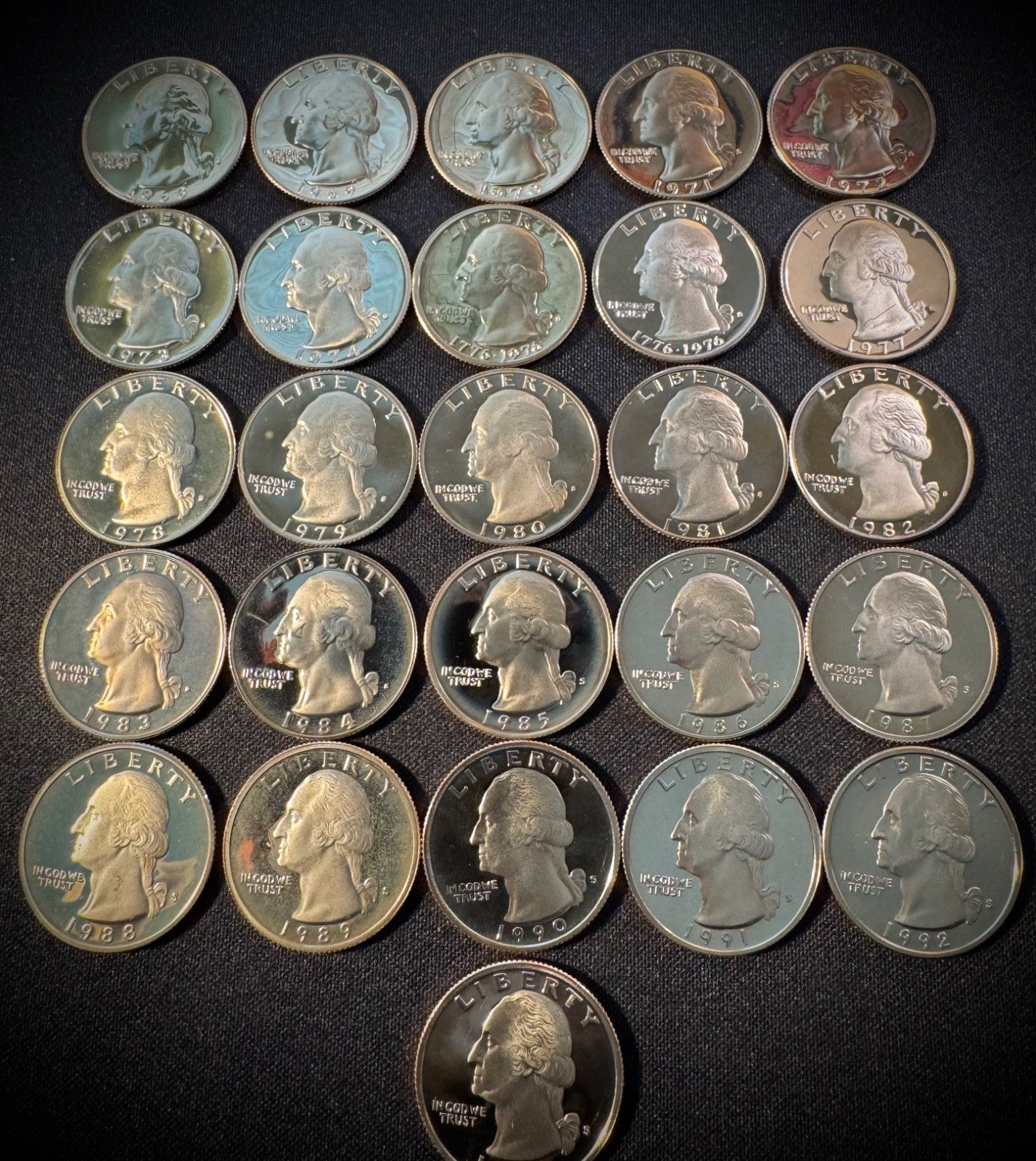 1968-1993 S Washington Quarter Clad PROOF Set 26 CONSECUTIVE YEARS0