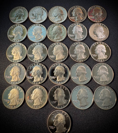 1968-1993 S Washington Quarter Clad PROOF Set 26 CONSECUTIVE YEARS0
