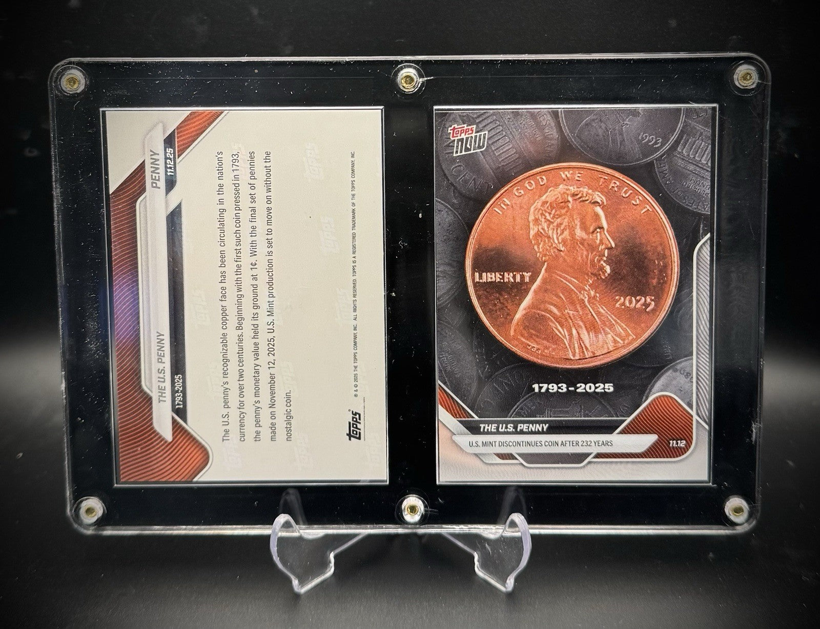 2025 Topps Now The US Penny 1793-2025 Final Mint Day In Plastic Display Holder1