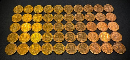 1955-S Lincoln Wheat Cent Penny RED LUSTROUS Uncirculated Roll Of 50 Coins5