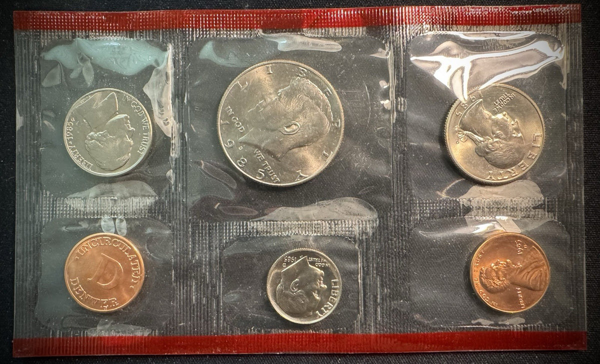 1985 P D Uncirculated Coin Set US Mint Original Government Packaging OGP & COA3