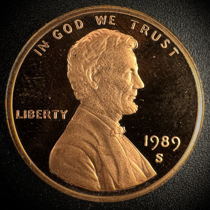 1989-S Lincoln Memorial Cent PROOF Coin Penny0