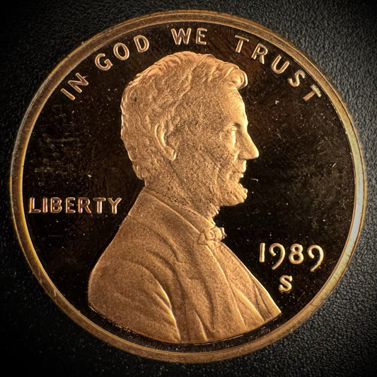 1989-S Lincoln Memorial Cent PROOF Coin Penny0
