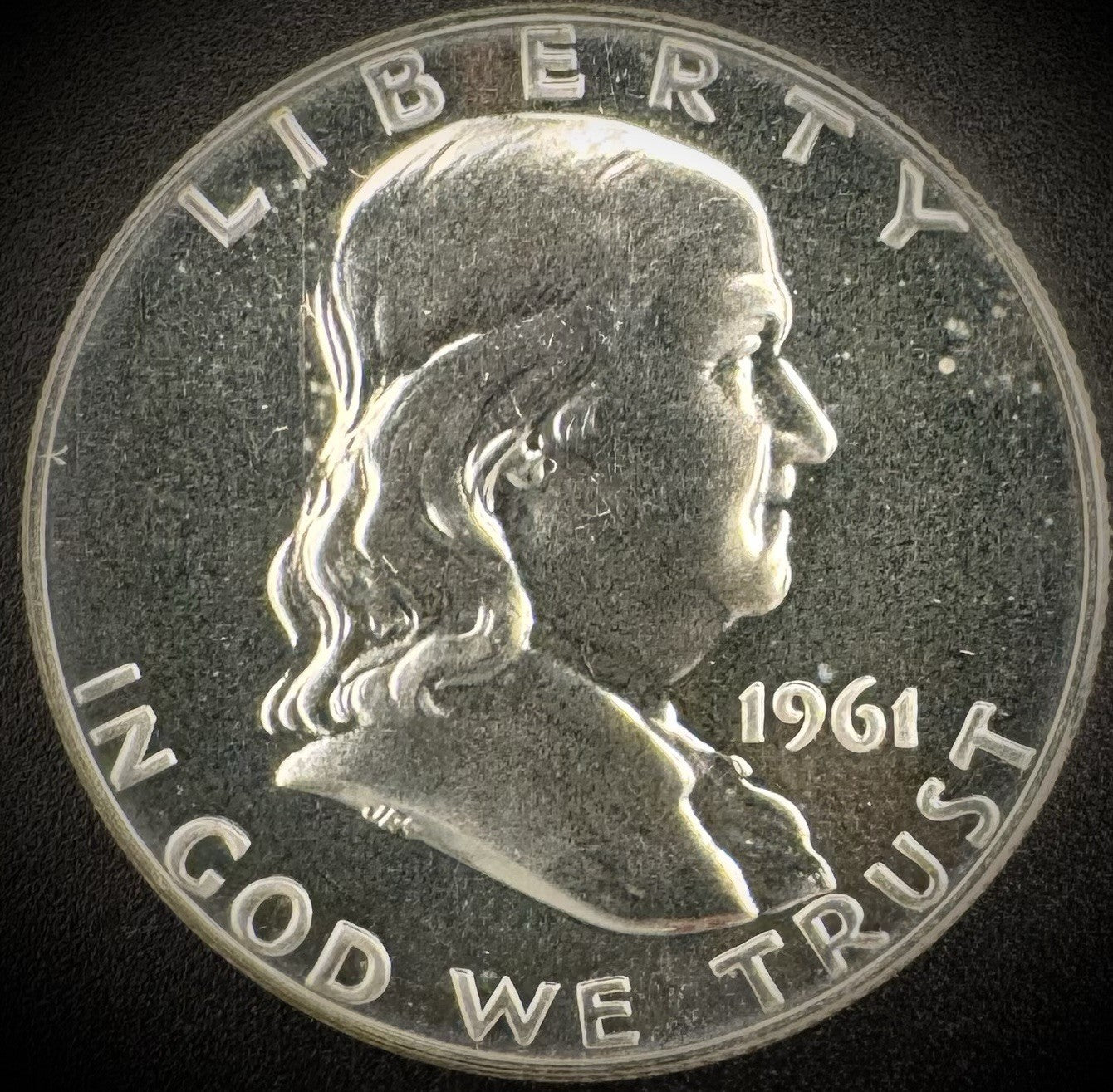 1961 Franklin 90% Silver Half Dollar PROOF Coin From US Mint Proof Set .900 Fine0