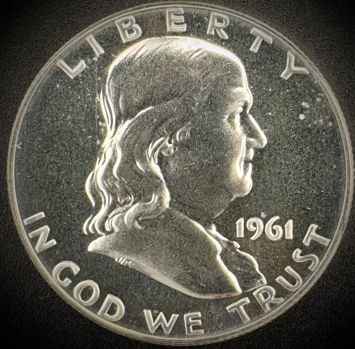 1961 Franklin 90% Silver Half Dollar PROOF Coin From US Mint Proof Set .900 Fine0