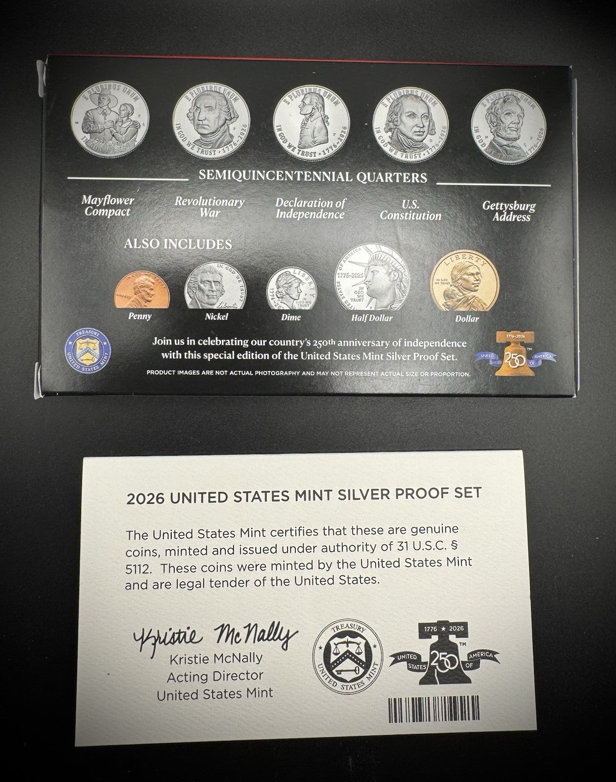2026-S .999 SILVER Semiquincentennial Quarter Set w 2026 US MINT Box and COA3
