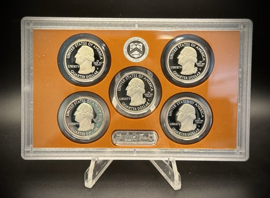 2013-S ATB Quarter GEM PROOF Clad 5 Coin Set w 2013 US Mint Box and COA1