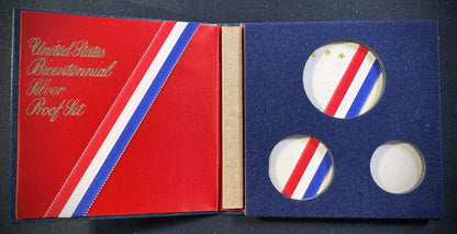 1776-1976 S US Mint Bicentennial Silver PROOF 3 Coin Set with OGP and COA9