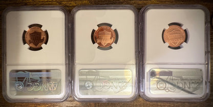 2019-W Lincoln Shield Cent 3-Coin Set NGC MS70RD PF70RD ULTRACAMEO REVERSE PROOF1