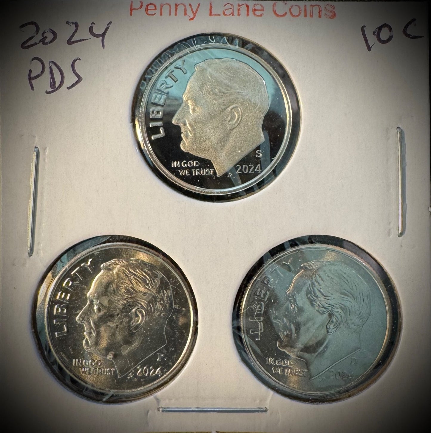 2024 Roosevelt Dime 10C P D S Uncirculated PROOF 3 Coin Lot LOW MINTAGE0