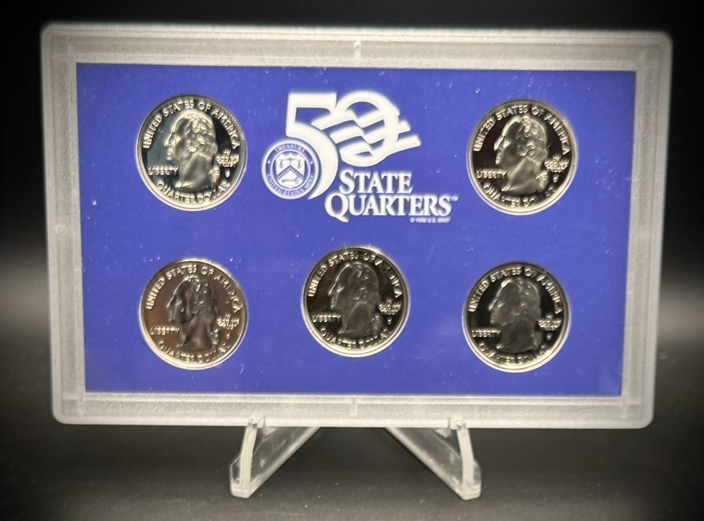 2001-S State Quarter GEM PROOF Clad 5 Coin Set w 2001 US Mint Box and COA2