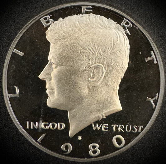1980-S Kennedy Half Dollar GEM PROOF Clad 50C DEEP ULTRA CAMEO0