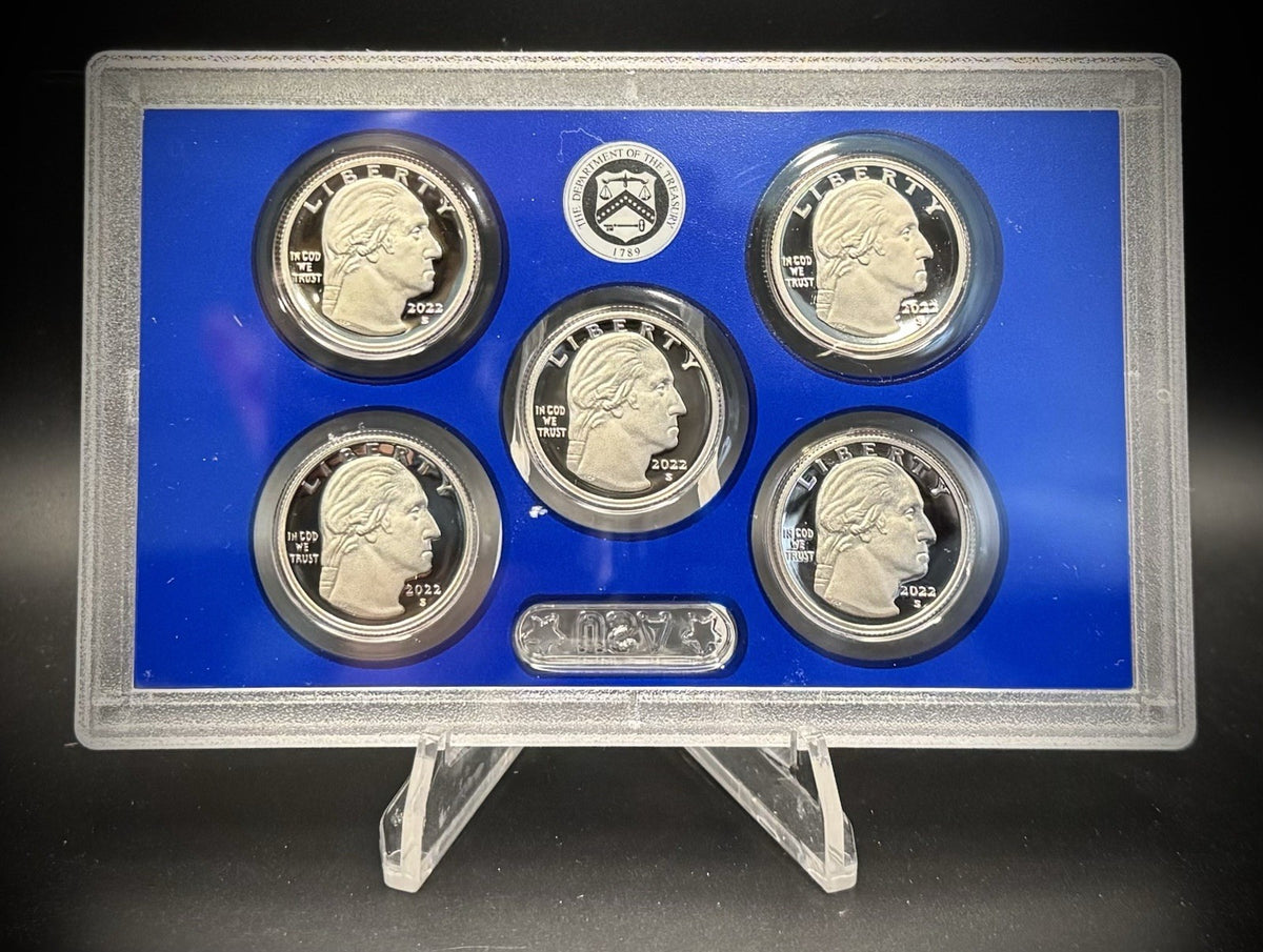 2022-S American Women Quarter GEM PROOF Clad 5 Coin Set w 2022 US MINT Box COA2