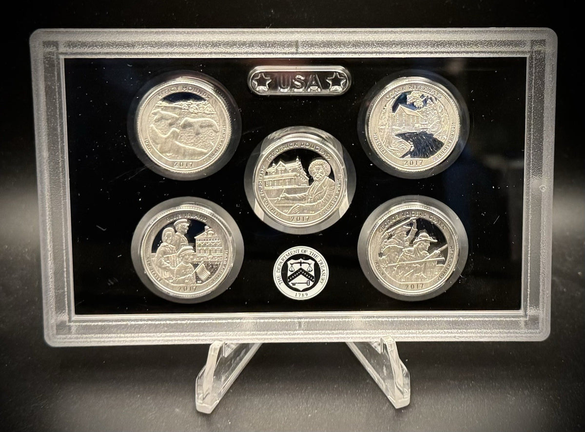 2017-S 90% SILVER America the Beautiful PROOF Quarter Set w 2017 US MINT Box COA1