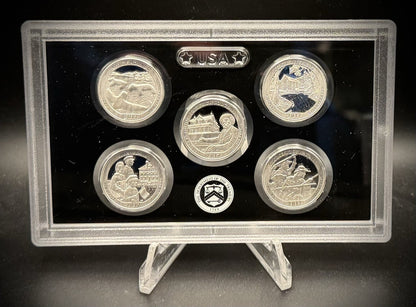 2017-S 90% SILVER America the Beautiful PROOF Quarter Set w 2017 US MINT Box COA1