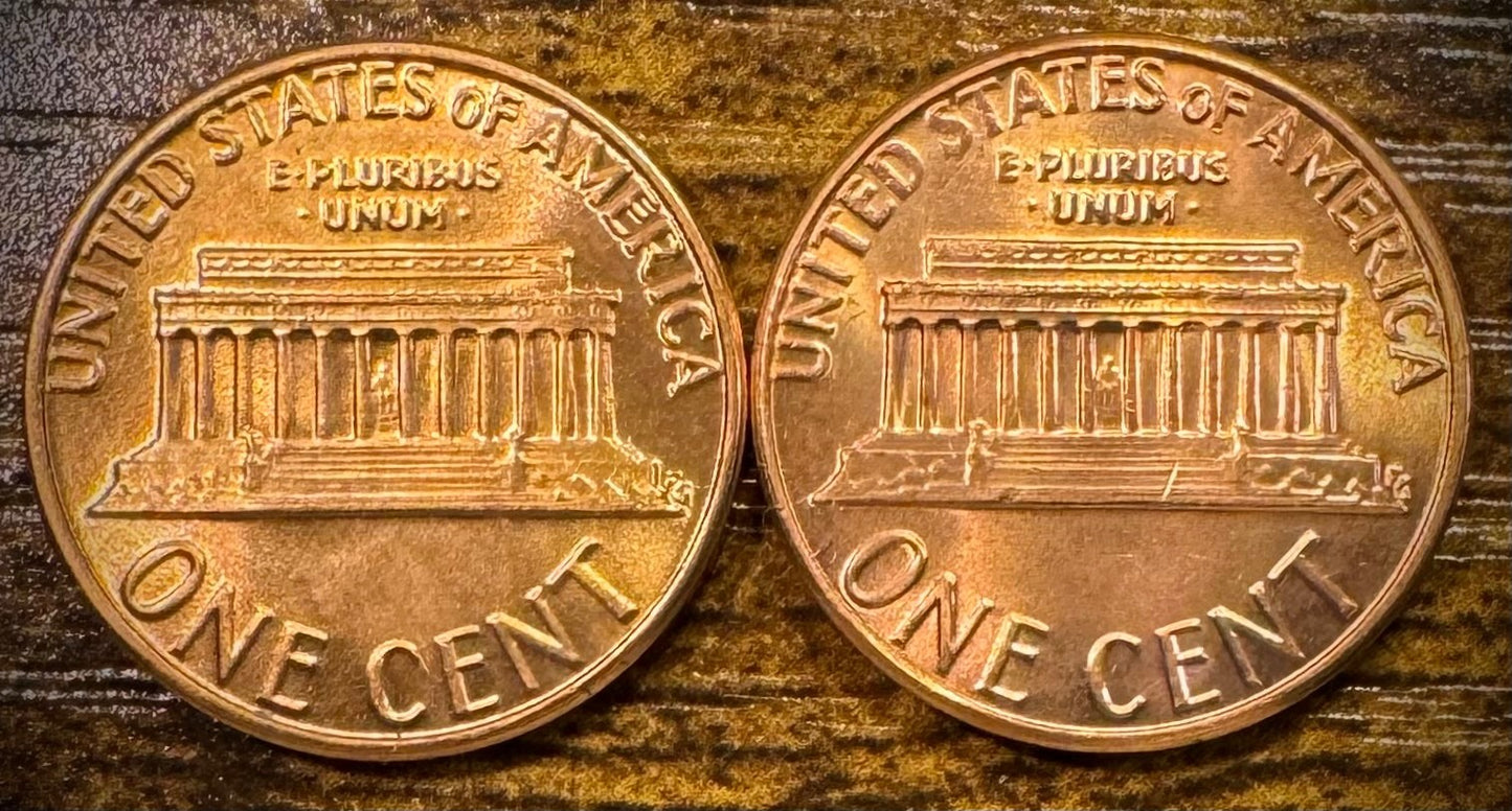 1981 P & D Lincoln Memorial Cent BU 2 Coin Set From Original Rolls1