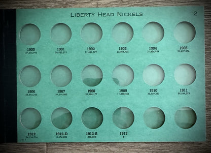 Never Used Vintage Meghrig V Nickel 1883-1913 G-3 Album Empty No Coins2