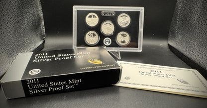 2011-S 90% SILVER America the Beautiful PROOF Quarter Set w 2011 US MINT Box COA0