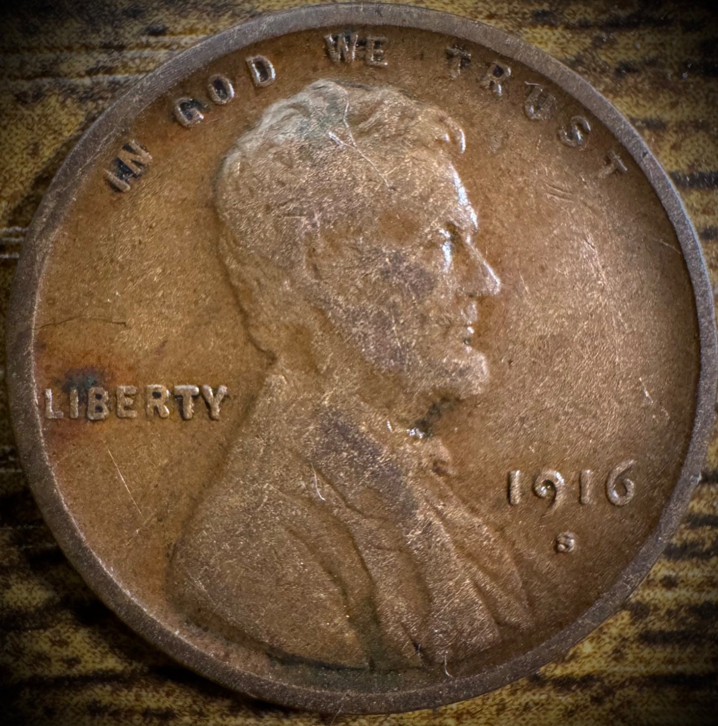 1916-S Lincoln Wheat Cent Penny F BETTER DATE #90