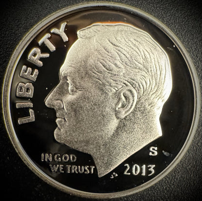 2013-S 90% SILVER GEM PROOF Roosevelt Dime 10C .900 Fine DEEP ULTRA CAMEO0