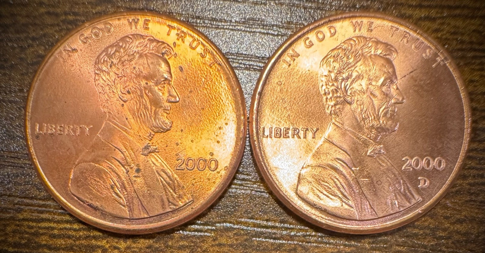 2000 P & D Lincoln Memorial Cent BU 2 Coin Set From Original Rolls0