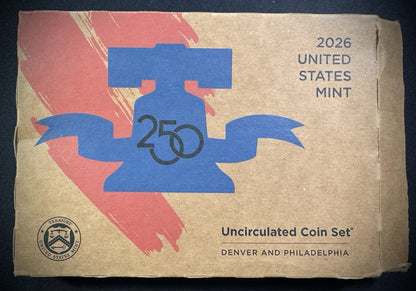 2026 US Mint Uncirculated 18 Coin Set P & D Philadelphia & Denver NO PENNY2