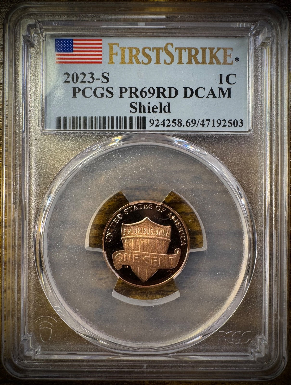 2023-S Lincoln Shield Cent PCGS PR69RD DCAM FIRST STRIKE Proof Penny Coin0