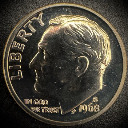 1968-S PROOF Roosevelt Dime 10C Clad Coin From US Mint Proof Set0