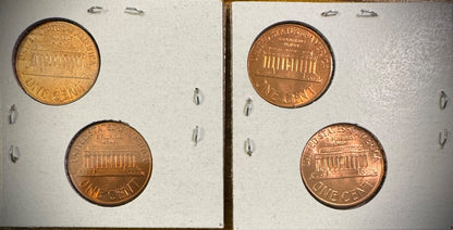 1960 P & D Lincoln Memorial Cent Small & Large Date BU 4 Coin Set Original Rolls1