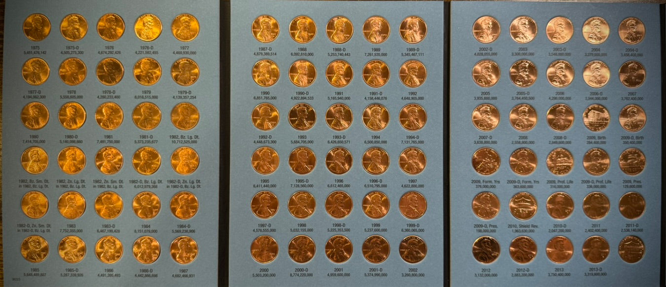 1909 VDB-2025 P D S Lincoln Cent Set NEAR Complete 270 Coins SEMI-KEYS Whitmans