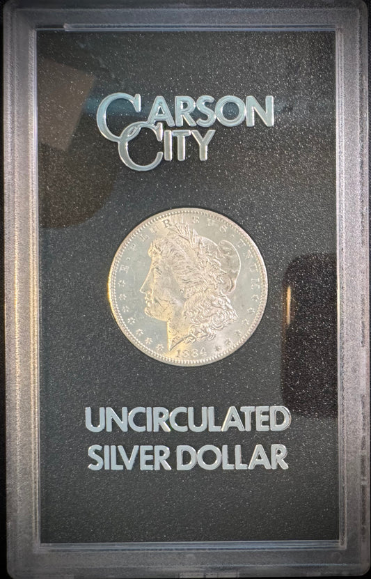 1884-CC Morgan Silver Dollar in Original GSA packaging with Certificate of Authenticity
